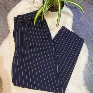 Ralph Lauren Navy Pinstripe Tapered Leg Trouser